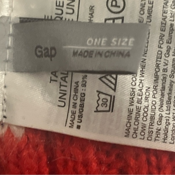 Gap Red and Blue Fair Isle Oversized Chunky Snowflake Acrylic Mohair Scarf - Picture 8 of 9